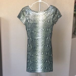 Fully Lined Snake Sequin Mini Dress